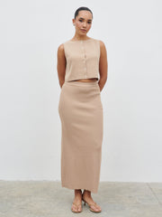 Reese Knit Waistcoat - Beige