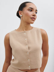 Reese Knit Waistcoat - Beige