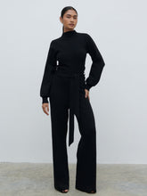 Reign Tie Waist Knit Jumpsuit - Black