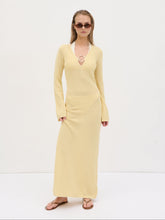 Riviera Hardware Knit Midaxi Dress - Lemon