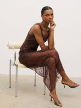 Robin Slip Lace Maxi Dress - Chocolate Brown