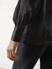 Rosalie Collared Blouse - Black
