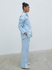 Ryleigh Cotton Poplin Shirt - Light Blue