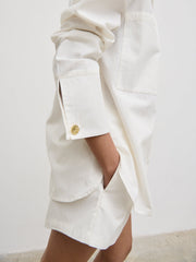 Ryleigh Cotton Poplin Shirt - White