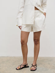 Ryleigh Cotton Shorts - White