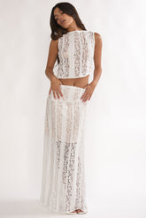 Eleesa Maxi Skirt Lace White