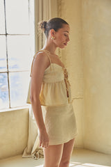 Talia Textured Tie Front Top