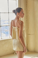 Talia Textured Tie Front Top