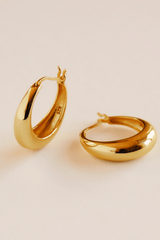 Eloma Boat Shaped Earrings - Recycled Silver Gold Plated