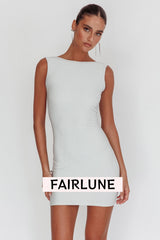 Ayda Backless Mini Dress Silver