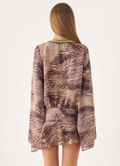 Elisana Mini Dress - Golden Tiger