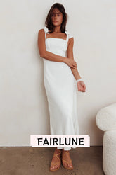 Appreciate You Tied Shoulder Maxi Dress White