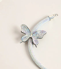 Flutter Effect Rhinestone Butterfly Collar Necklace