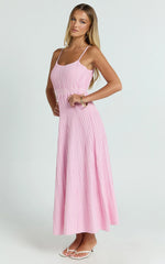 Panelled Knit Dress in Pale Pink