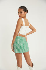 Memphis High-Rise Side Slit Floral Mini Skirt