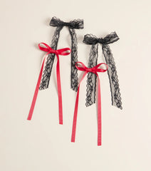 Knot Your Average Lace And Ribbon Hair Bow Set