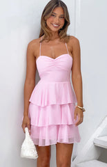 Georgie Pink Ruffle Mini Dress