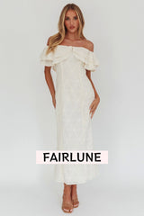 Beauty Within On-Off-Shoulder Maxi Dress Cream