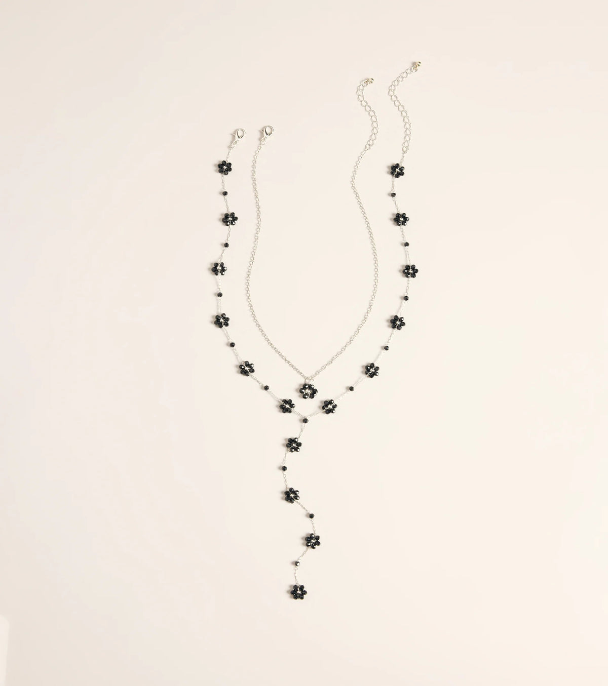 Petal Drop Floral Lariat Necklace Set
