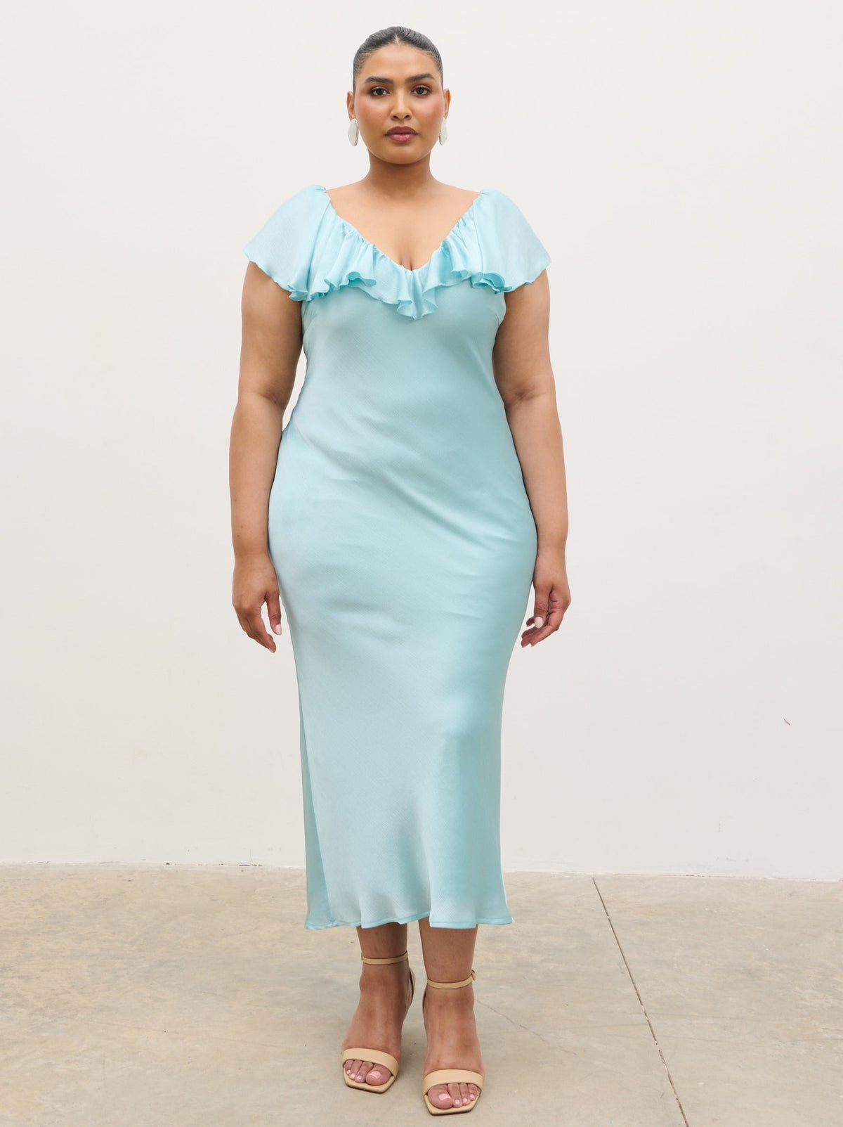 Adina Midaxi Dress Curve - Seaspray Blue