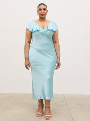 Adina Midaxi Dress Curve - Seaspray Blue
