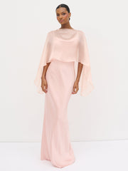 Alaia Organza Cape - Blush
