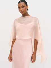 Alaia Organza Cape - Blush