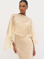 Alaia Organza Cape - Bronze