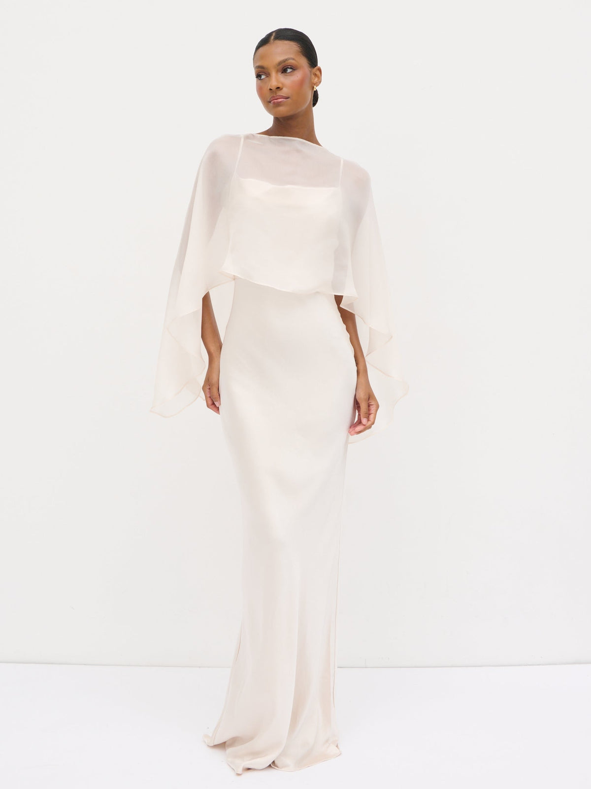 Alaia Organza Cape - Champagne