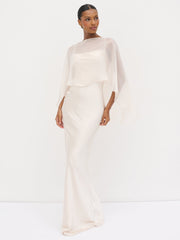 Alaia Organza Cape - Champagne