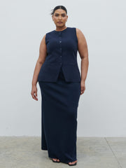 Alba Knit Maxi Skirt Curve - Navy