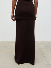 Alba Knit Maxi Skirt - Chocolate