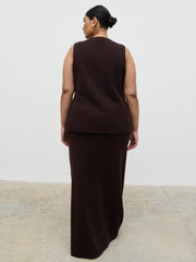 Alba Knit Maxi Skirt Curve - Chocolate