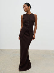Alba Knit Waistcoat - Chocolate
