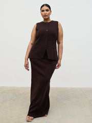 Alba Knit Waistcoat Curve - Chocolate