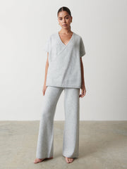 Alexia Cross Over Knitted Vest - Grey