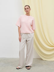 Amari Fluffy Knit Top - Pink