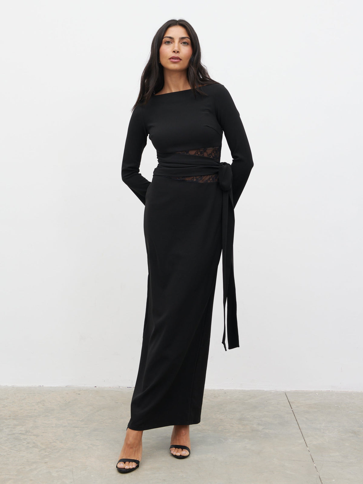 Ambrose Lace Cut Out Maxi Dress - Black
