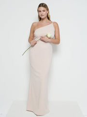 Amelia Crepe Maxi Bridesmaid Dress - Blush