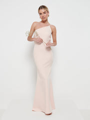 Amelia Crepe Bridesmaid Maxi Dress - Blush