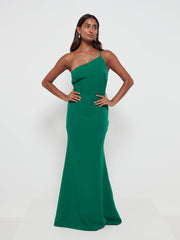 Amelia Crepe Maxi Bridesmaid Dress - Emerald