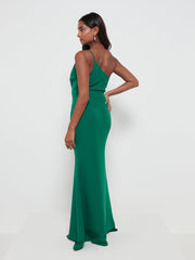 Amelia Crepe Maxi Bridesmaid Dress - Emerald