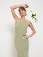 Amelia Crepe Maxi Bridesmaid Dress - Olive