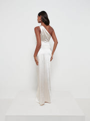 Amelia Ruched Maxi Bridesmaid Dress - Matte Champagne