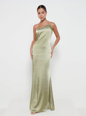Amelia Maxi Bridesmaid Dress - Matte Olive