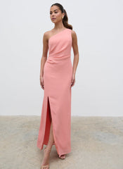 Amelia Ruched Maxi Dress  - Apricot Ice
