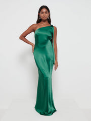 Recycled Satin Emerald Bridesmaid Swatch