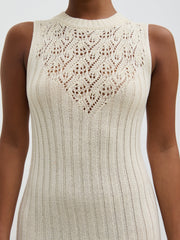 Amiri Crotchet Knit Midaxi Dress - Cream