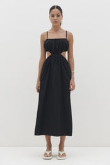 Artie Cut Out Midaxi Dress - Black
