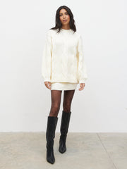 Atlantic Chunky Cable Knit Jumper - Cream
